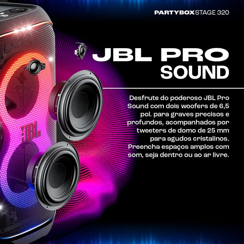 Caixa de Som Bluetooth JBL Partybox Stage 320